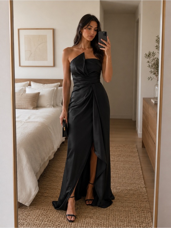 Donna Karan Dresses & Skirts - Donna Karan New York Strapless Draped Evening Gown Black Size US 10 NWT